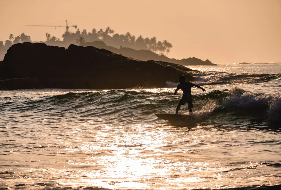 Surfing Mirissa Beach Sri Lanka