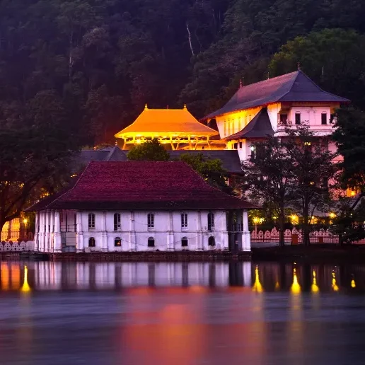 Temple of the Sacred Tooth Relic buddhist temple in the city of Kandy, Sri Lanka, Kandy