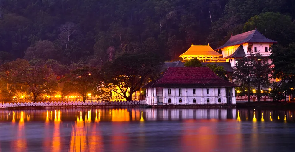 Temple of the Sacred Tooth Relic buddhist temple in the city of Kandy, Sri Lanka, Kandy